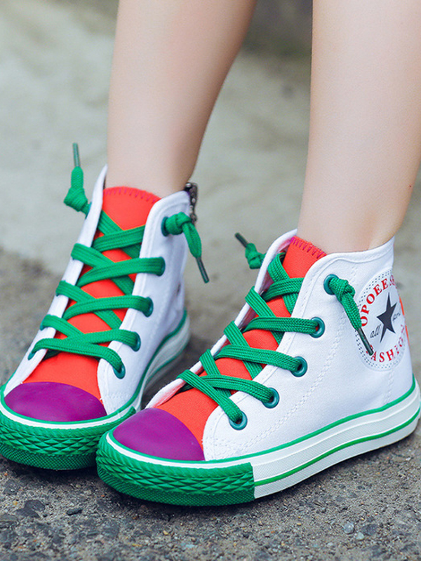 Back To School Shoes | Multicolor High Top Sneakers | Mia Belle Girls